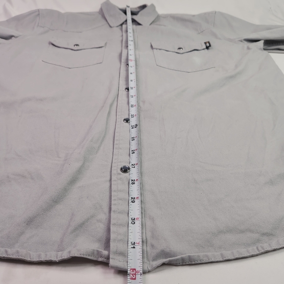 Hawx Work Gear Mens Grey Pearl Snap Western Long Sleeve Shirt Size Small - Picture 7 of 14